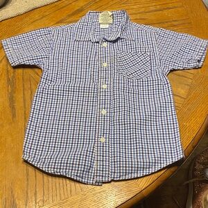 Classic Blue and White Checkered Kids Button Down Shirt
